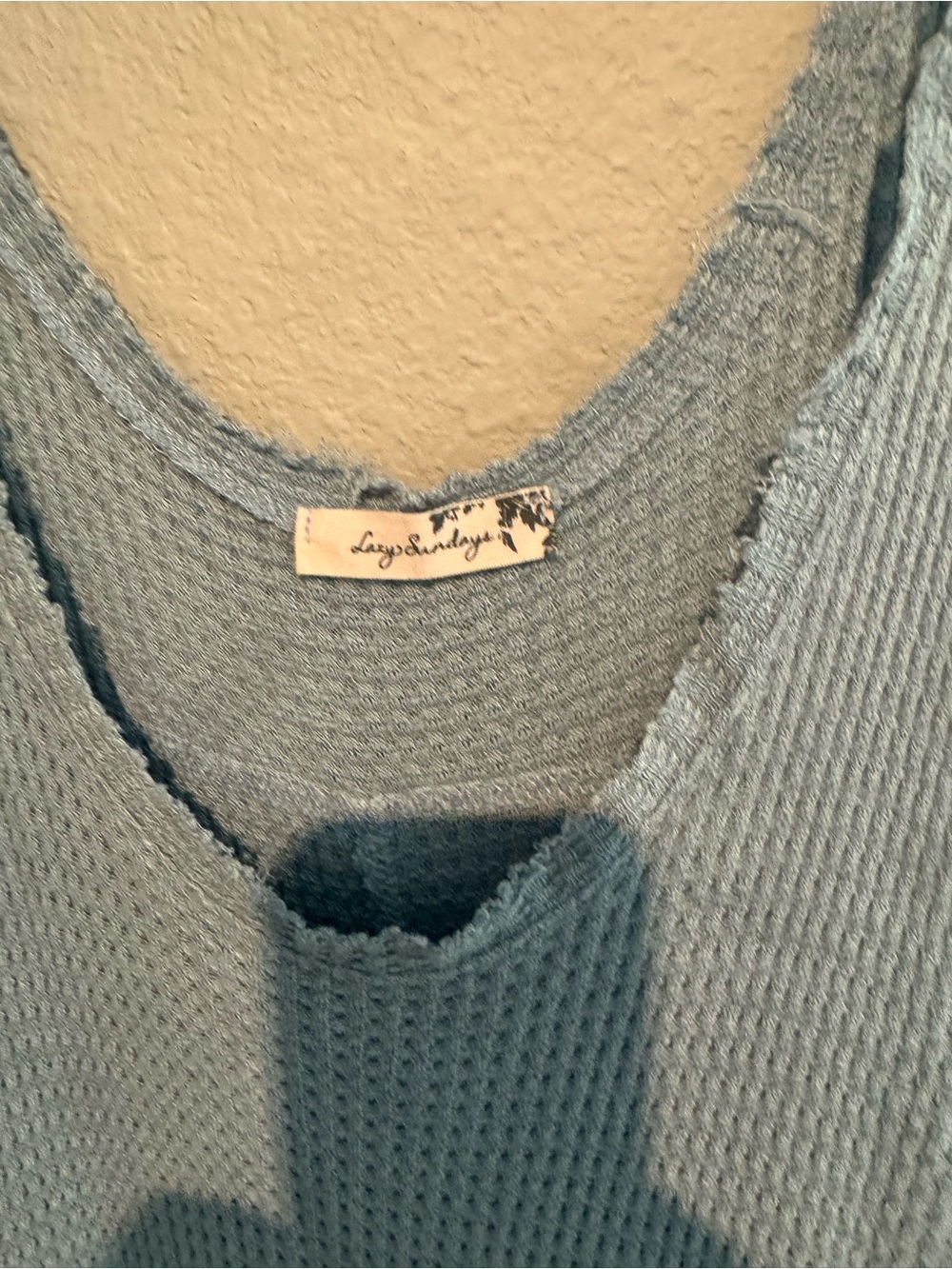 Lazy Sundays Light Blue Waffle Crewneck Sweater
